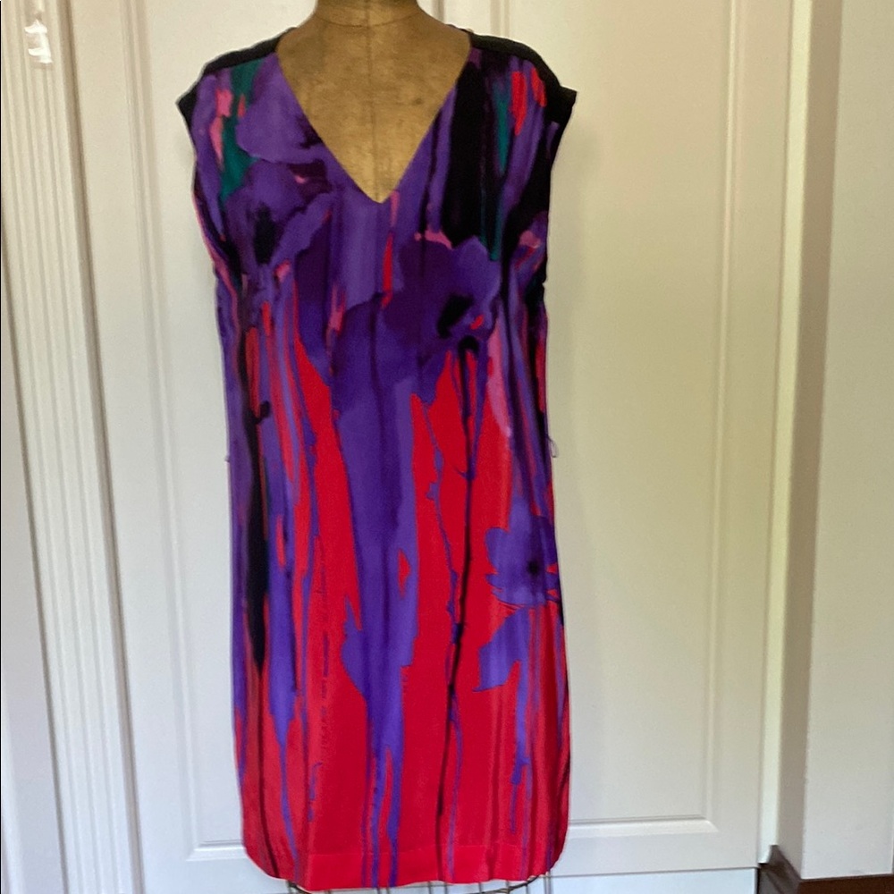 Akiko Vivid Purple and Red Midi Dress